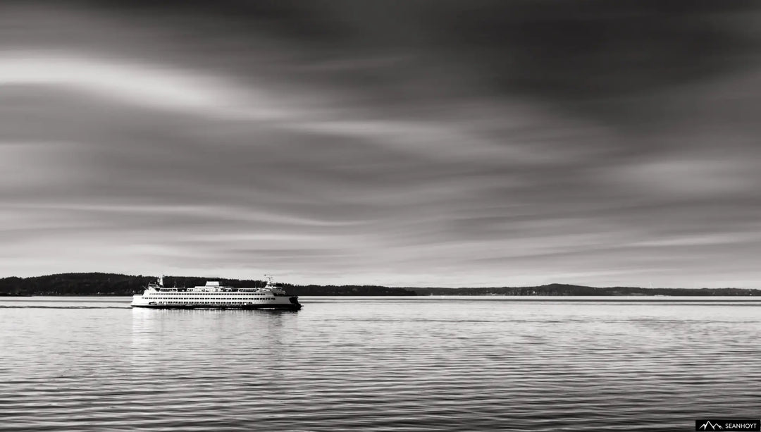 Achromatic Seattle Ferry in Motion