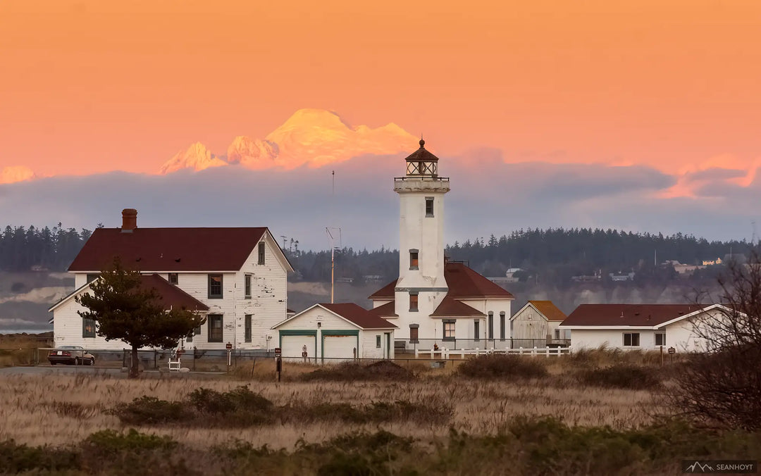 Port Townsend Point Wilson Lighthouse with Mount Baker